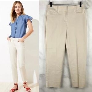 NWT LOFT The Riviera Cropped Pant | Women's Size 4P | Color: Toasted Alm…